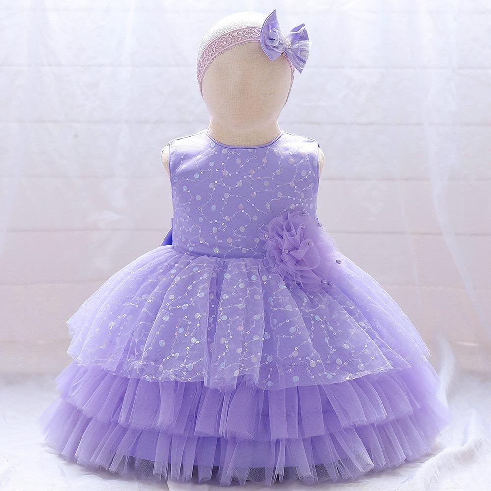 Baby Girls Beautiful Lavender Designer Frock 3-6 Year